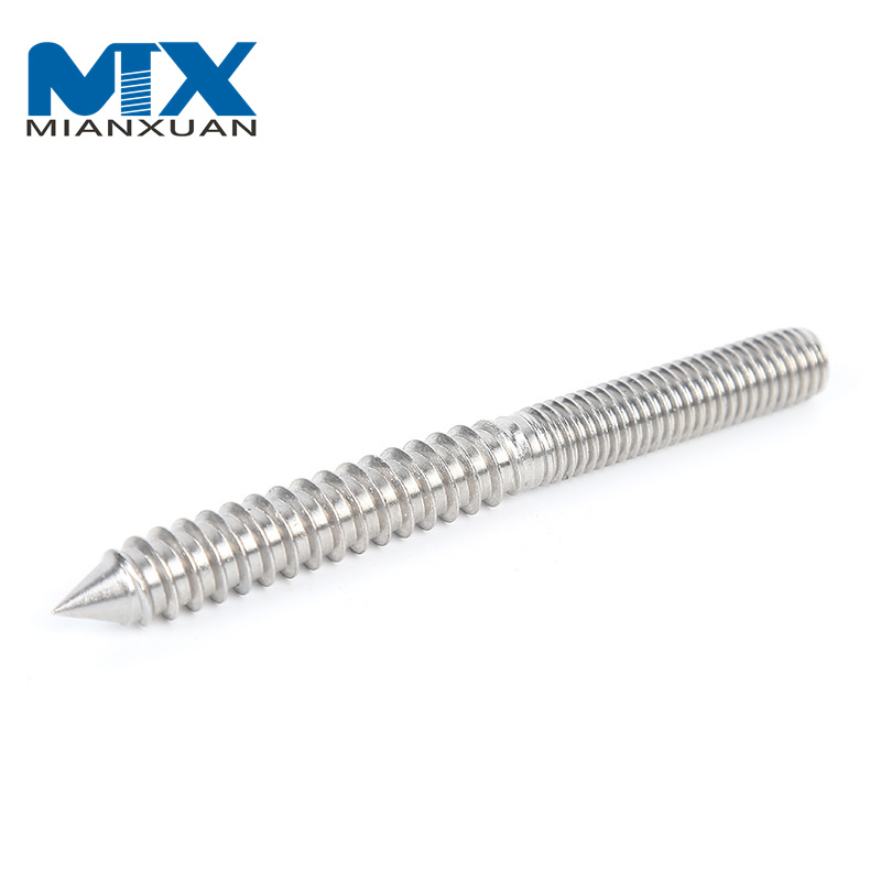 M10X200mm SS304 Techo de metal Sistema fotovoltaico Tornillo de pasador Perno de suspensión galvanizado de doble cabeza para montaje solar