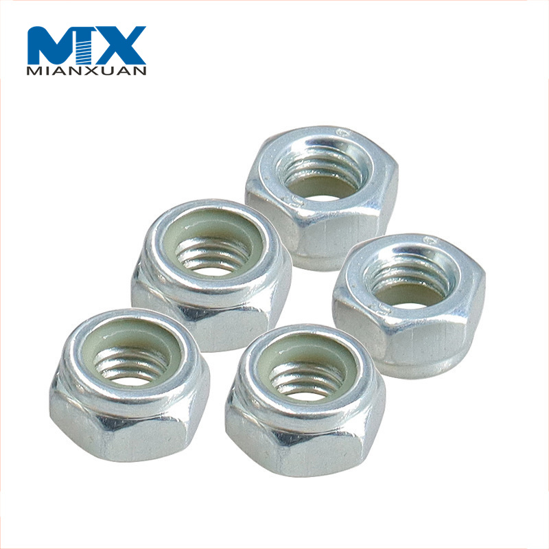 DIN985 Métrico Unc Acero al carbono Acero inoxidable Zincado Tuerca de bloqueo de nailon DIN985
