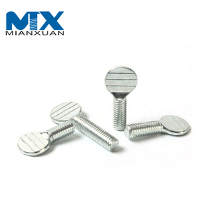 Tornillo de pulgar de cabeza plana de pala de mano galvanizado de acero al carbono