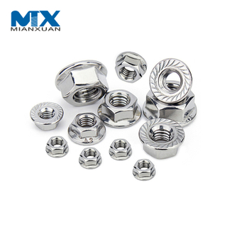 Tuerca con reborde hexagonal de acero inoxidable 316 M10 DIN6923 de alta calidad