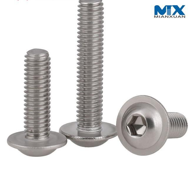 Tornillos de cabeza de botón hexagonal de acero inoxidable con collar