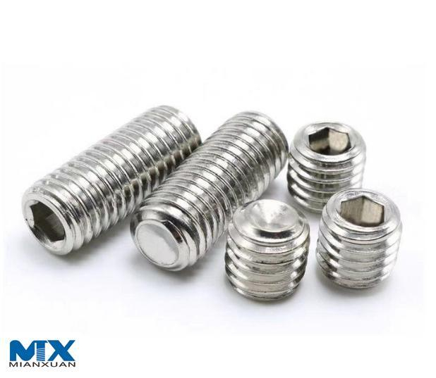 Tornillos de fijación hexagonales de acero inoxidable con punta de copa