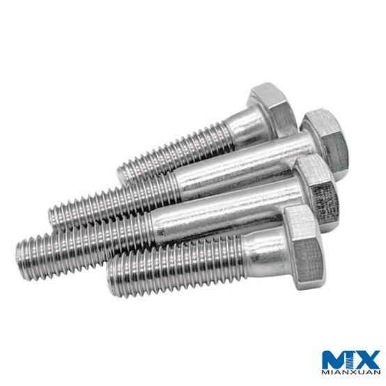 Pernos hexagonales de acero inoxidable con rosca parcial