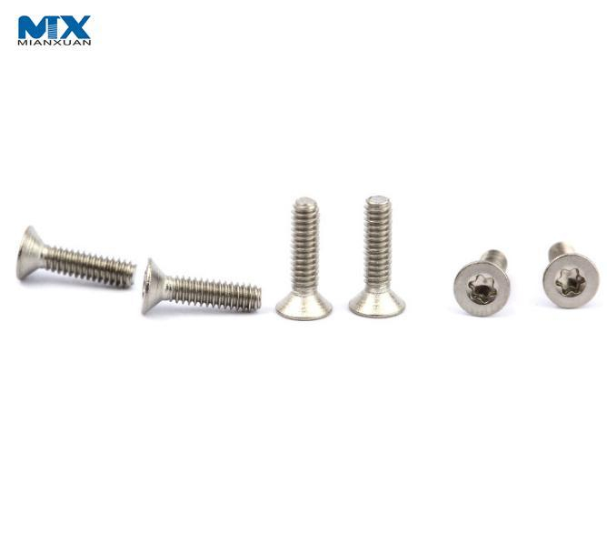 Tornillos de cabeza plana avellanada con casquillo hexalobular