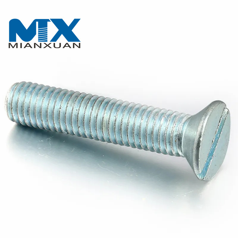 Venta al por mayor de todos los tamaños de tornillo de máquina de cabeza avellanada ranurada de acero DIN963