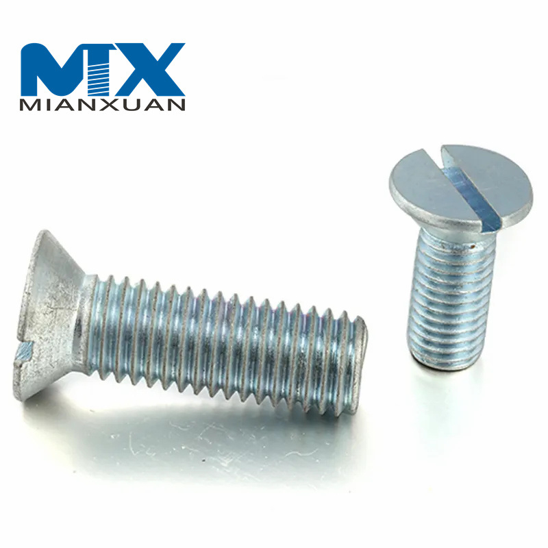 Venta al por mayor de todos los tamaños de tornillo de máquina de cabeza avellanada ranurada de acero DIN963