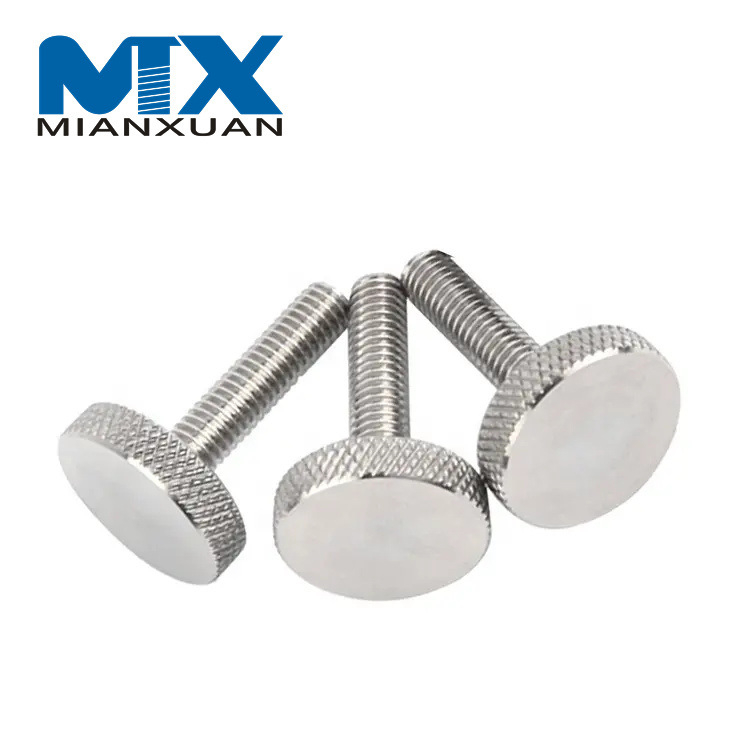 Tornillo moleteado de cabeza plana