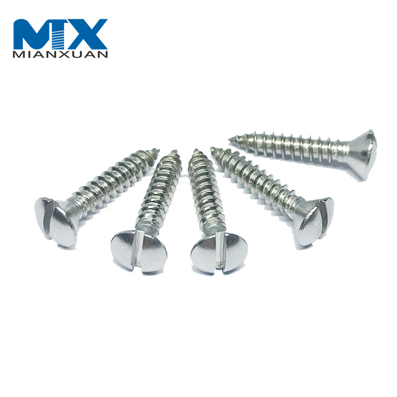 Hardware sujetadores Metal acero ranurado ovalado cabeza avellanada tornillos autorroscantes para madera DIN7973