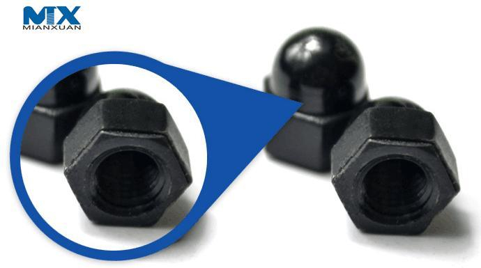Tuercas hexagonales de acero al carbono con cabeza domo para muebles