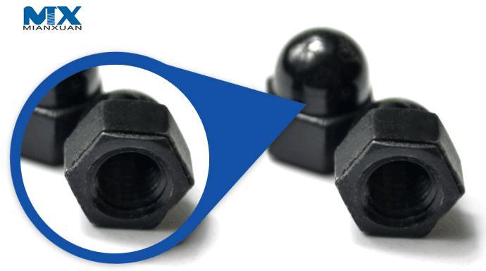 Tuercas hexagonales de acero al carbono con cabeza domo para muebles