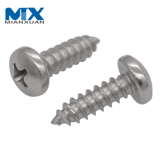 Tornillo autorroscante DIN7981 de cabeza plana de acero al carbono con zinc blanco azul plateado