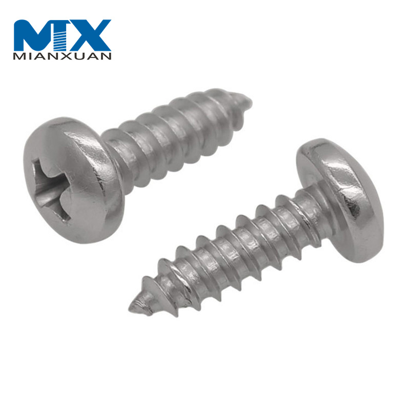 Tornillo autorroscante DIN7981 de cabeza plana de acero al carbono con zinc blanco azul plateado