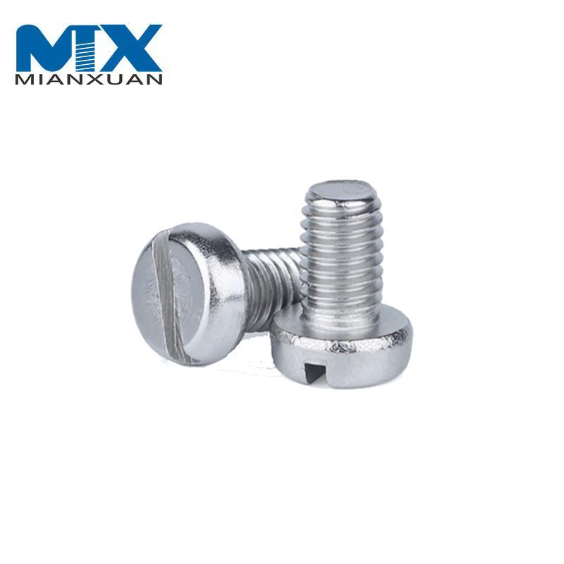 Tornillos de máquina para fabricar tornillos para paneles de yeso con cabeza plana de acero inoxidable ranurada DIN85 de cabeza redonda de alta calidad