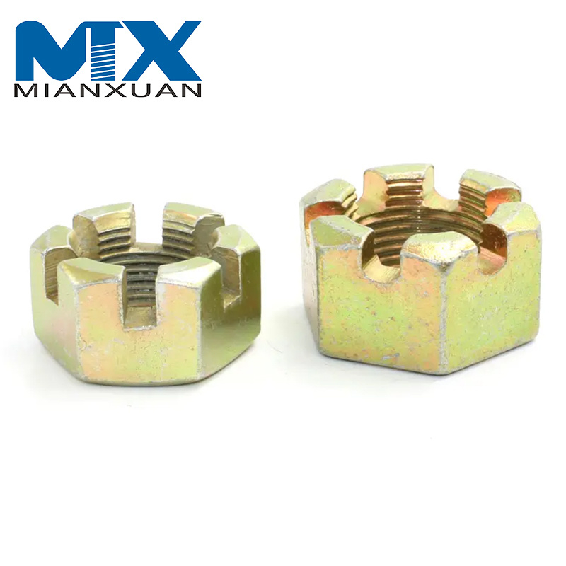 Tuerca ranurada hexagonal de acero inoxidable DIN935