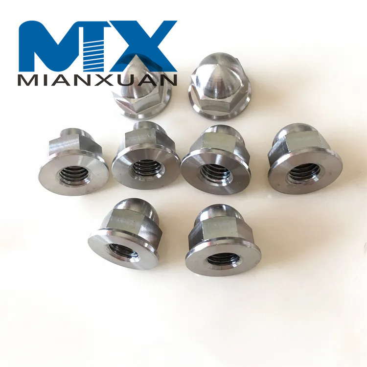 Tuerca abovedada hexagonal de piezas CNC de titanio de venta caliente