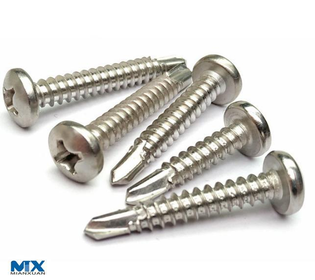 Tornillos perforadores de cabeza redonda cruzada o tornillo roscador