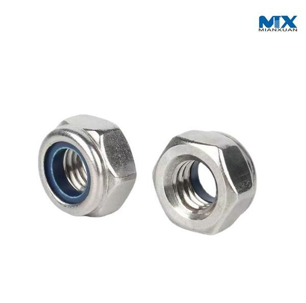 Tuercas hexagonales de acero inoxidable con inserto de nailon tipo Ne