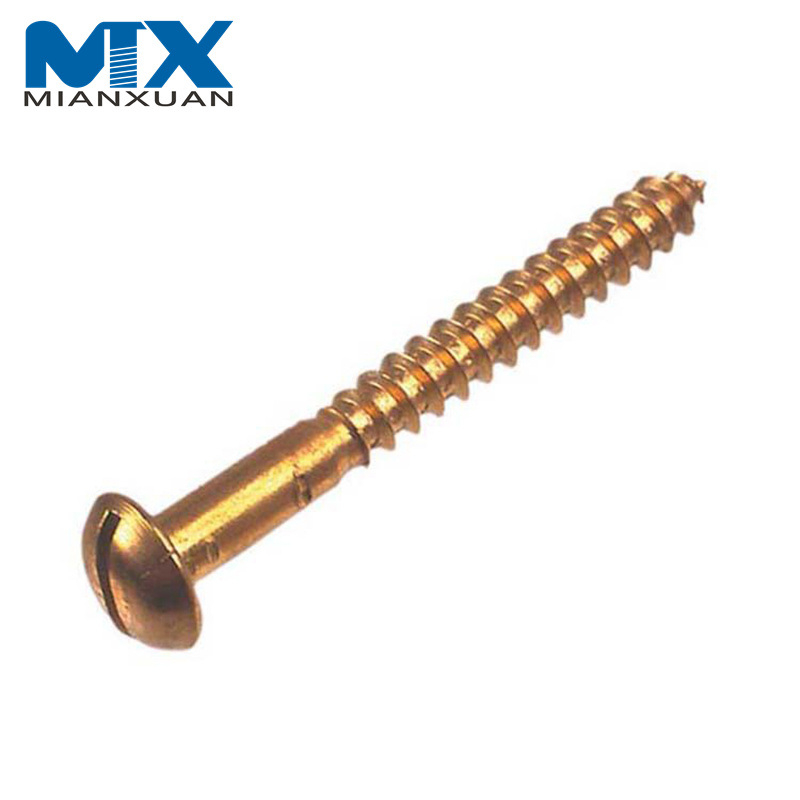 Tornillo de madera ranurado con cabeza ovalada de acero al carbono con rosca D2.5-D6.0 de alta calidad DIN95