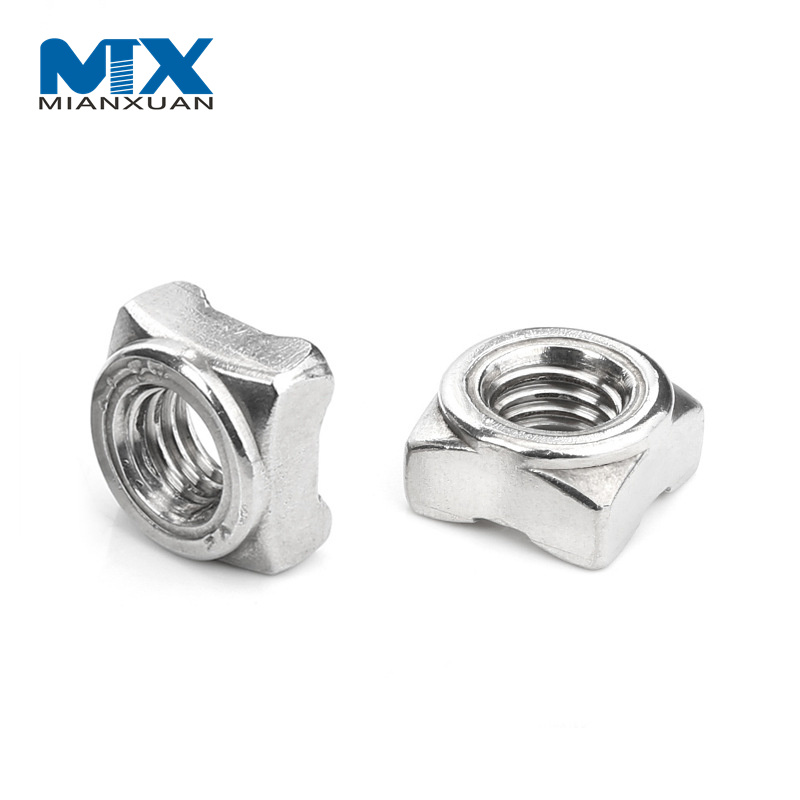 Venta caliente M3 M4 M6 M8 M10 Tuerca de soldadura por puntos hexagonal de acero al carbono DIN928 Tuercas de soldadura de pernos de acero al carbono