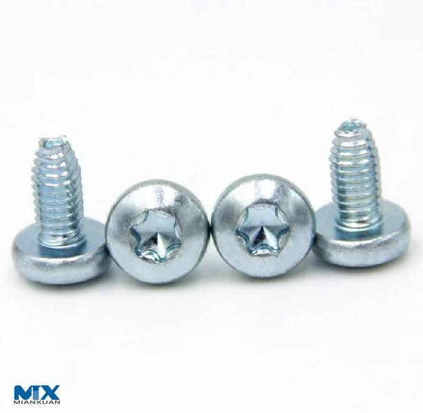 Tornillos rodantes con rosca de cabeza plana y zócalo hexalobular