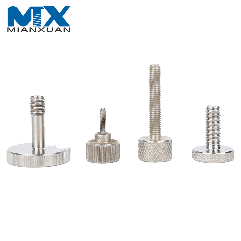 DIN653 SS304 Tornillos de pulgar finos moleteados Tornillo de rosca completa