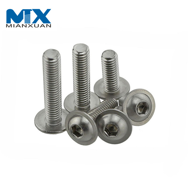 Tornillos de cabeza de botón hexagonal de acero inoxidable con collar ISO7380-2