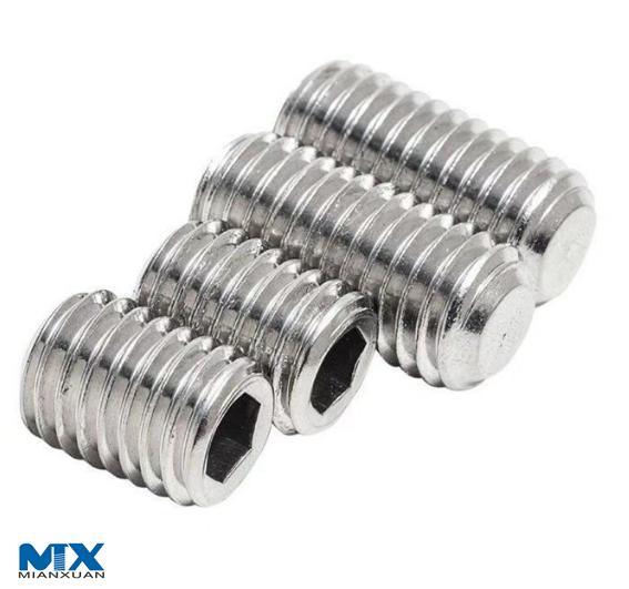 Tornillos de fijación hexagonales con punta plana