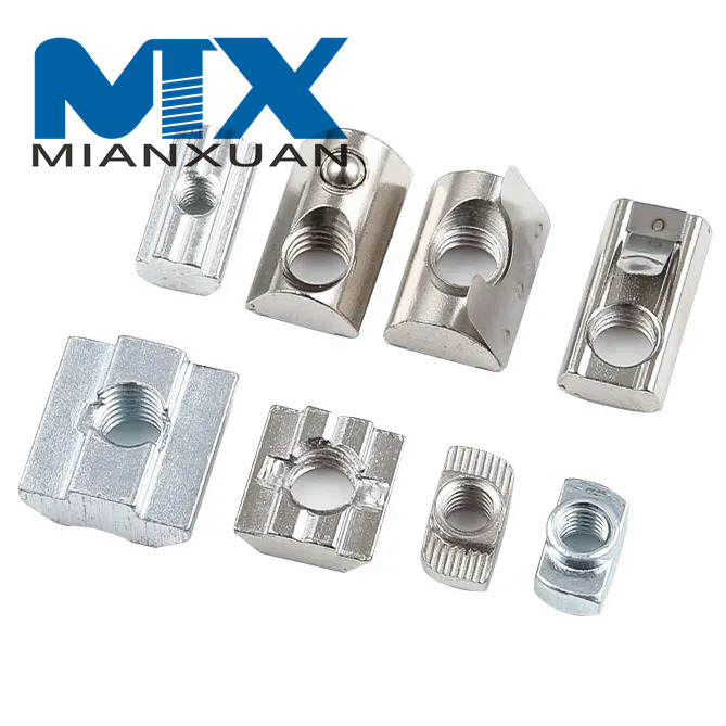 Tuerca percutor de perfil de acero inoxidable de aluminio 1/4-20 T
