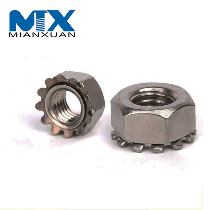 Tuerca Kep Tuerca K Cabeza hexagonal Acero inoxidable Fabricante estándar A2 A4 18-8