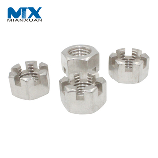 DIN935 Tuerca almenada / ranurada hexagonal de zinc de todos los tamaños DIN937