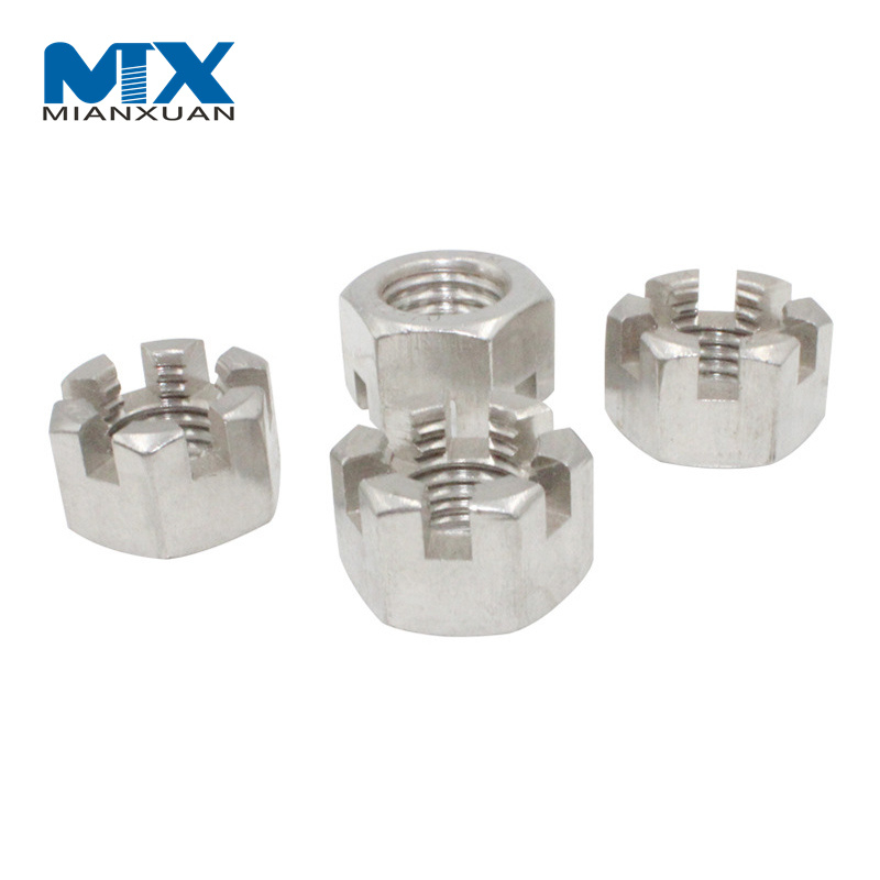 DIN935 Tuerca almenada / ranurada hexagonal de zinc de todos los tamaños DIN937