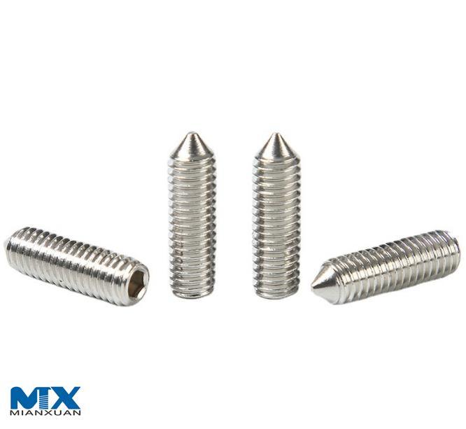 Tornillos de fijación de cabeza hexagonal con punta cónica