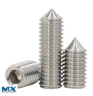 Tornillos de fijación de cabeza hexagonal con punta cónica