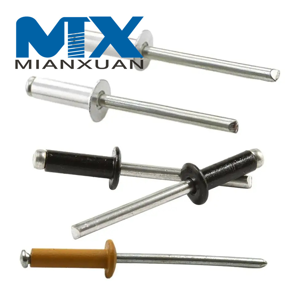 Clavo de botón tipo abierto Mandril de acero Remache ciego pop de aluminio