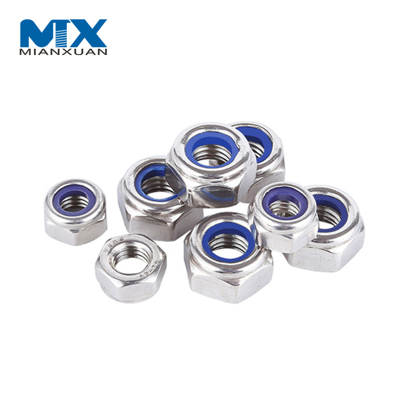 DIN985 Métrico Unc Acero al carbono Acero inoxidable Zincado Tuerca de bloqueo de nailon DIN985