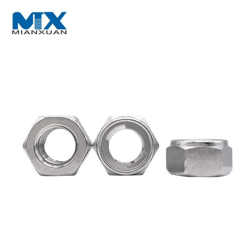 Tuerca autoblocante de metal hexagonal chapada en zinc DIN980m de alta calidad