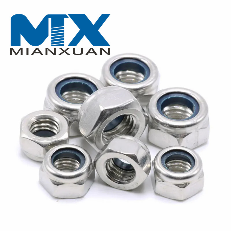 Tuerca de seguridad de nailon DIN985 de acero inoxidable 304 de alta calidad