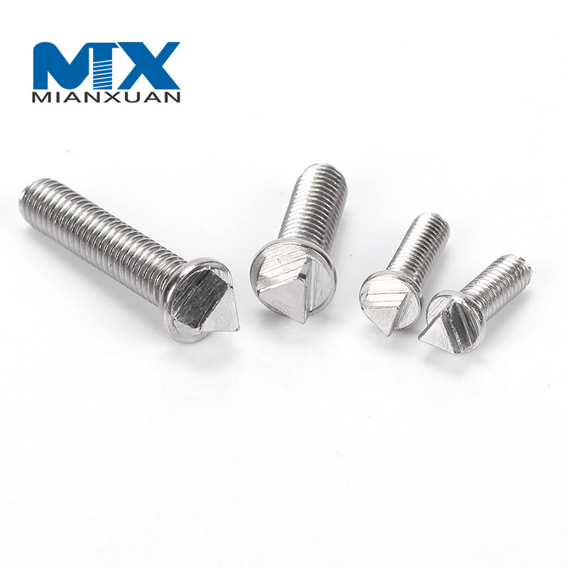 Perno antirrobo de cabeza triangular pulido liso de acero inoxidable