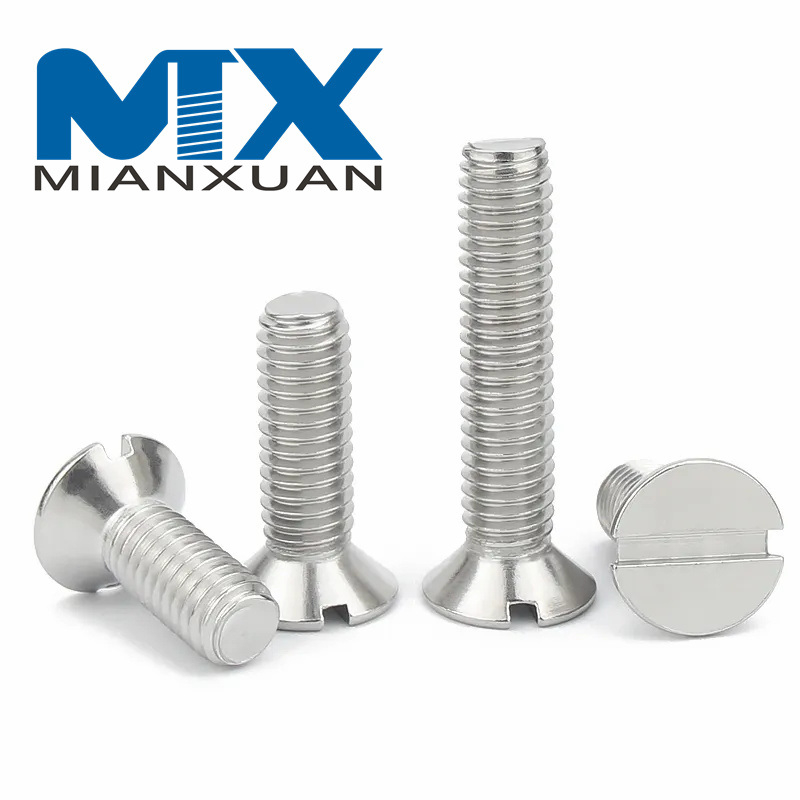 Tornillo de cabeza plana avellanada con tornillos ranurados de acero inoxidable 304