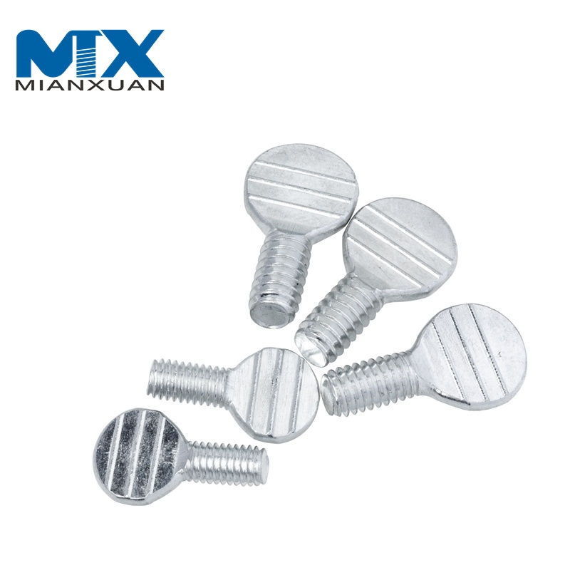 Tornillo de pulgar de cabeza plana de pala de mano galvanizado de acero al carbono