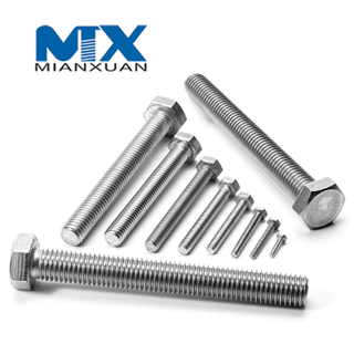 Perno galvanizado, tornillo galvanizado hexagonal externo, sujetador estándar de cabeza hexagonal al por mayor DIN933 DIN931 DIN6915 A325m con zincado blanco azul