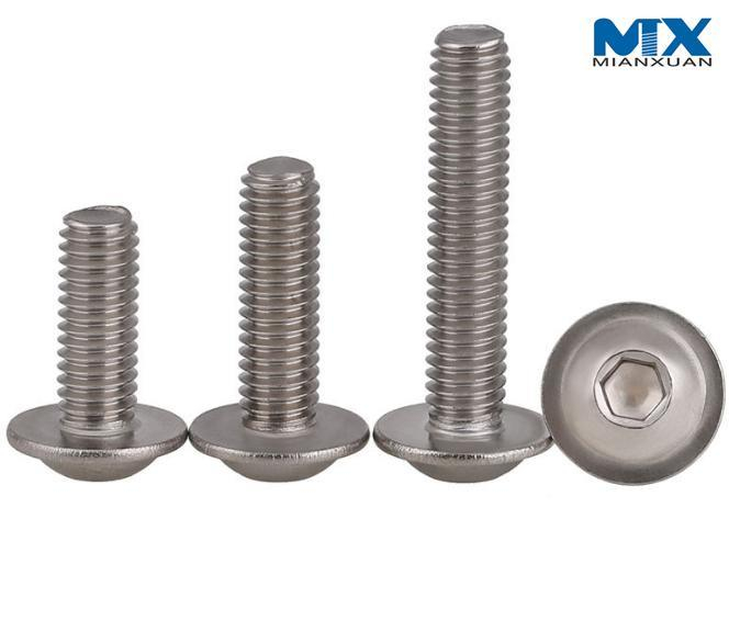 Tornillos de cabeza de botón hexagonal de acero inoxidable con collar