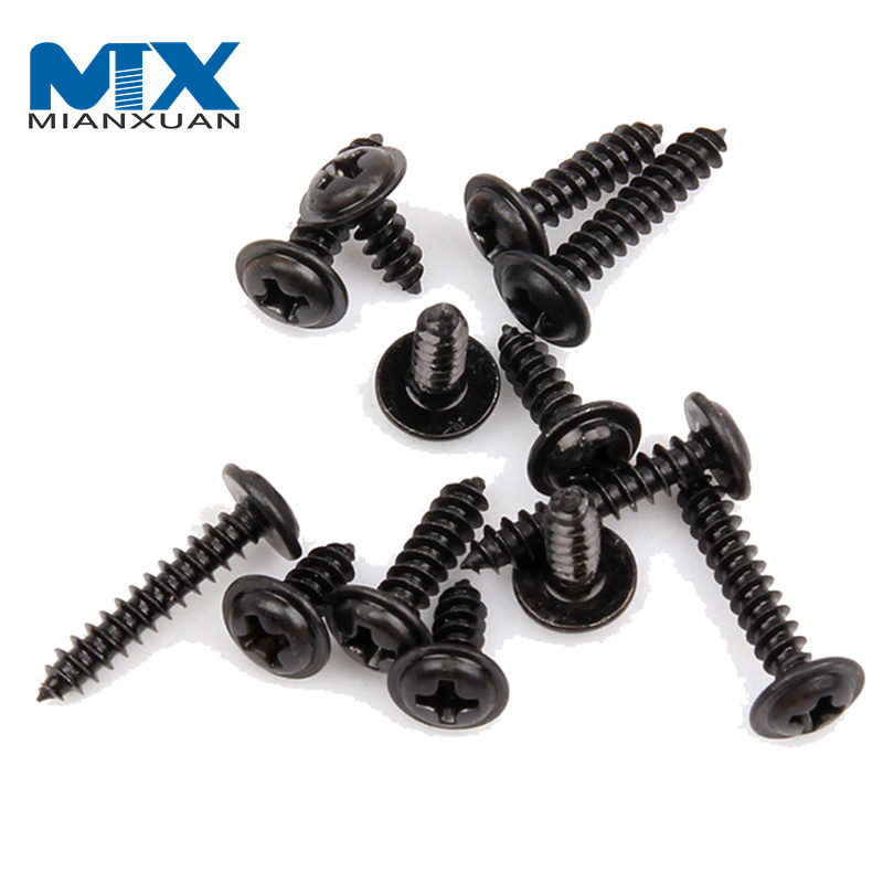 M1.4 M1.7 M2 M2.6 M3 M4 DIN968 304 cabeza redonda Phillips cruzada de acero inoxidable con cuello de arandela tornillo autorroscante de madera