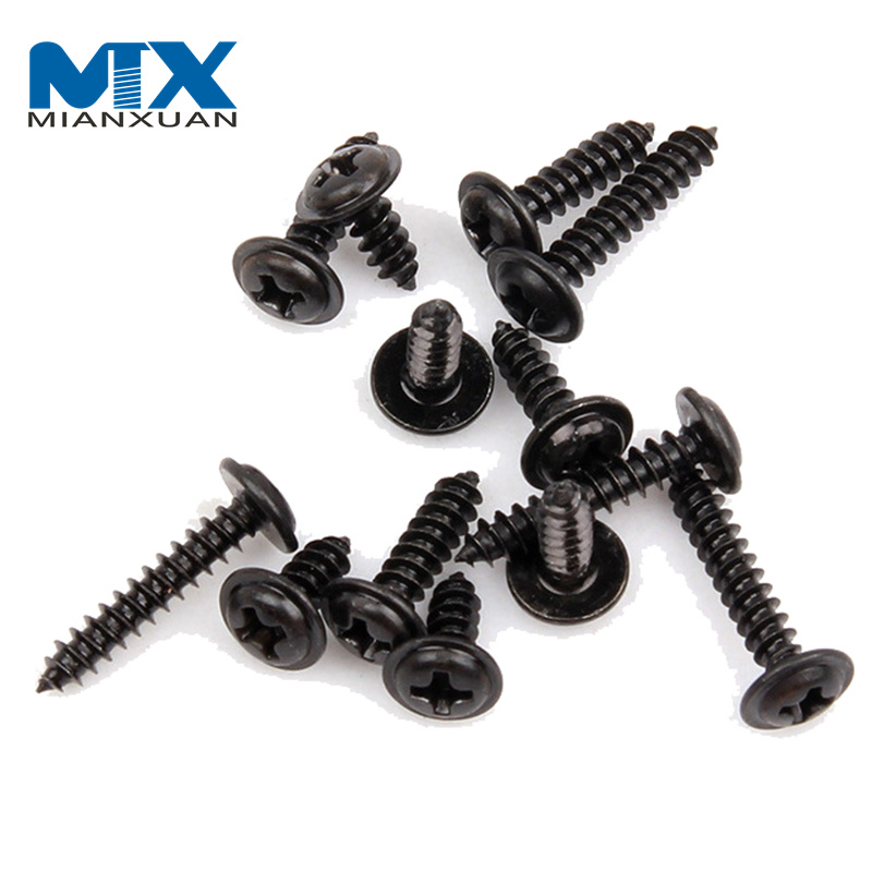 M1.4 M1.7 M2 M2.6 M3 M4 DIN968 304 cabeza redonda Phillips cruzada de acero inoxidable con cuello de arandela tornillo autorroscante de madera