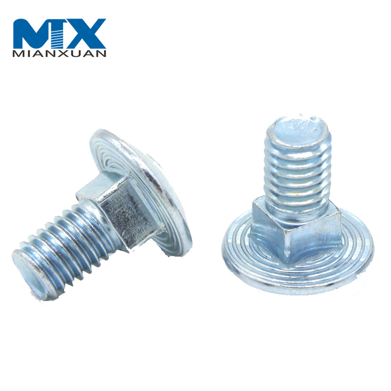 NF E 27-3 Pernos de cuello cuadrado con cabeza de copa Pernos de carro con cabeza de seta Sujetador 304 316 Acero inoxidable Óxido negro de carbono galvanizado