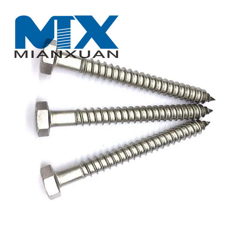 Tornillo para madera Cabeza hexagonal de acero al carbono galvanizado