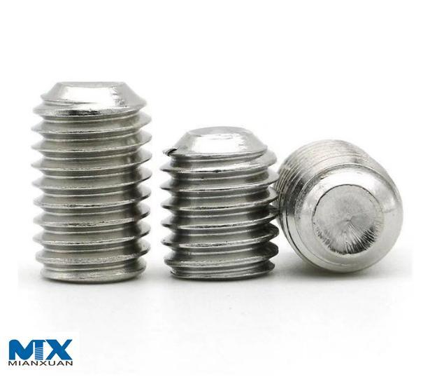 Tornillos de fijación hexagonales de acero inoxidable con punta de copa