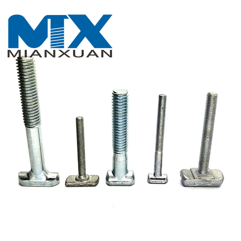 Pernos de cuello cuadrado con cabeza en T para perfil de aluminio