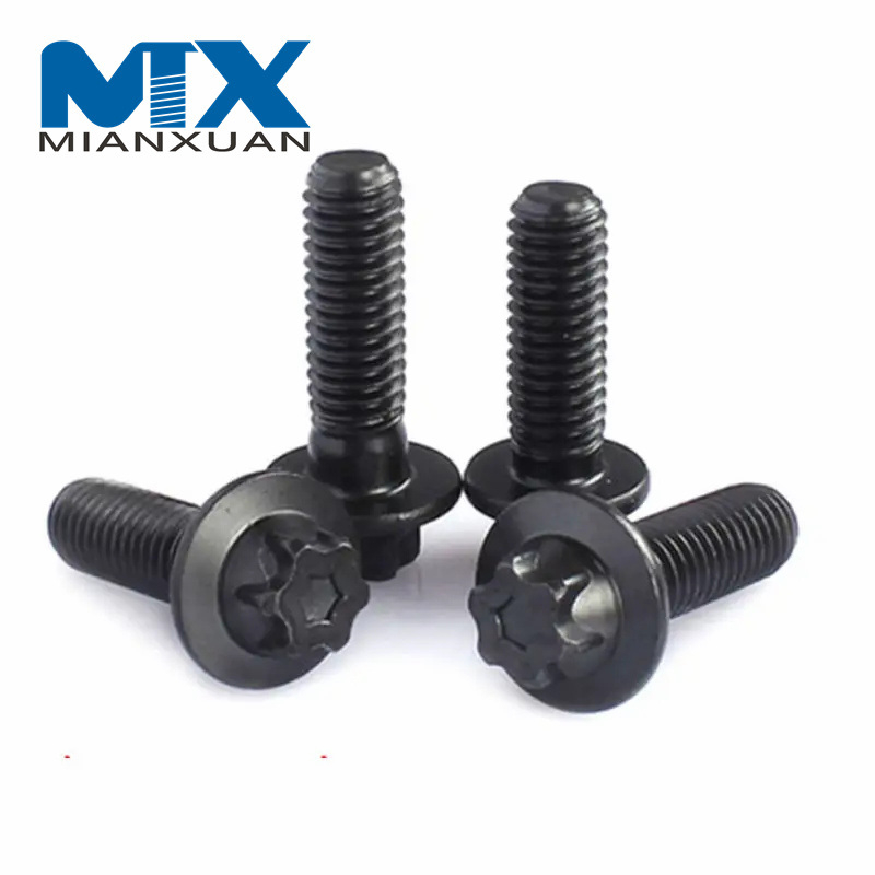 Mayorista de fábrica Torx-Head Perno Torx de cabeza de brida de perfil negro