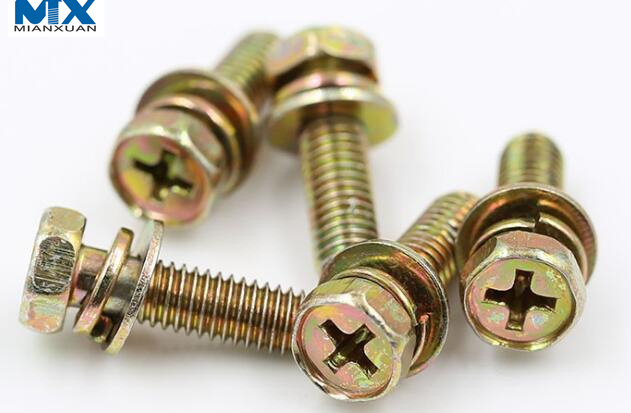 Tornillos con cabeza de arandela hexagonal con brida y arandela redonda